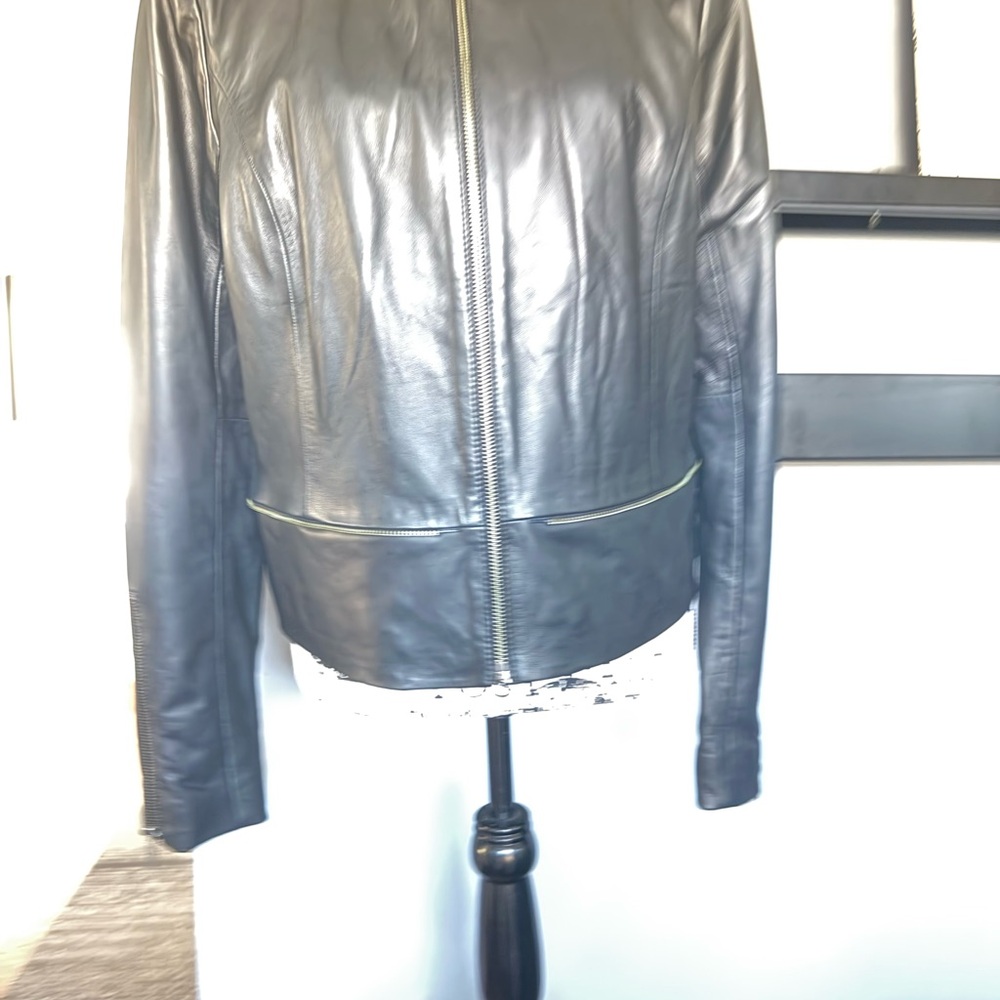 Halogen Midnight Blue Leather Jacket - image 10